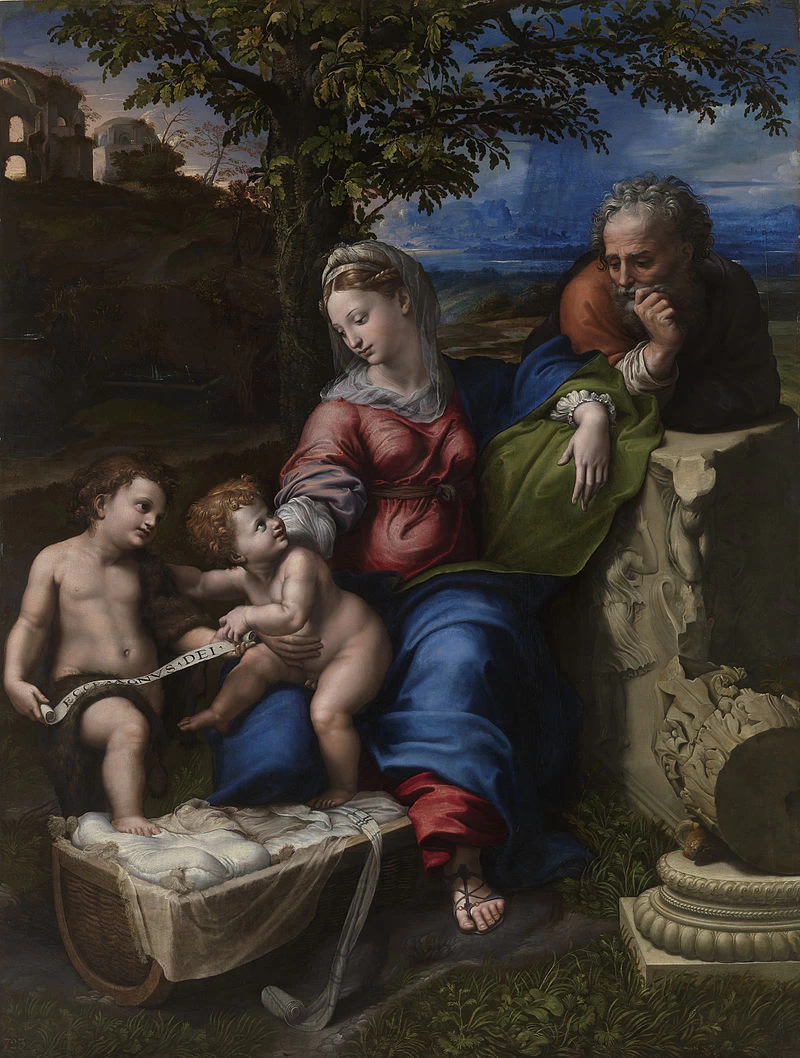 La Sacra Famigliasotto la quercia - 1518. Madrid, Museo del Prado